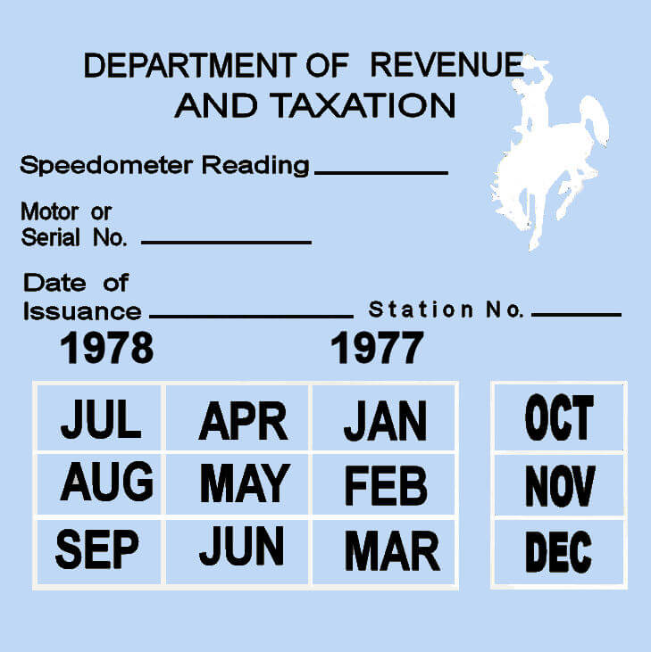 (image for) 1977-78 Wyoming Inspection Sticker